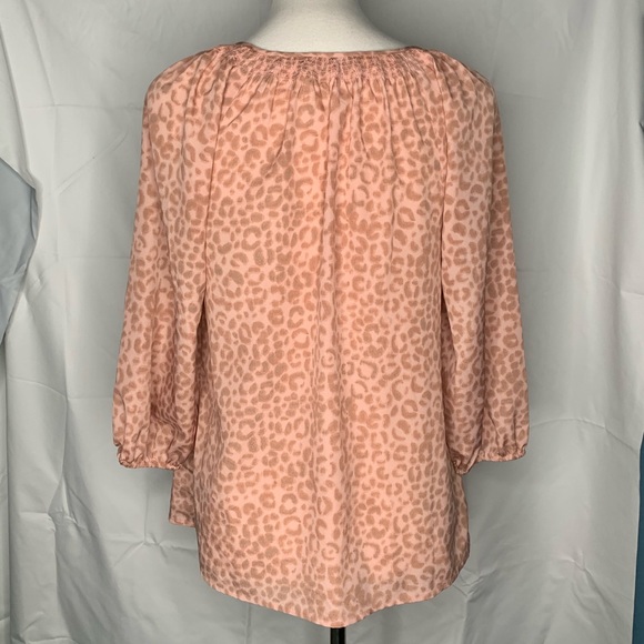 Loft NWOT Leopard Print Split Neck Button Blouse - Picture 7 of 8